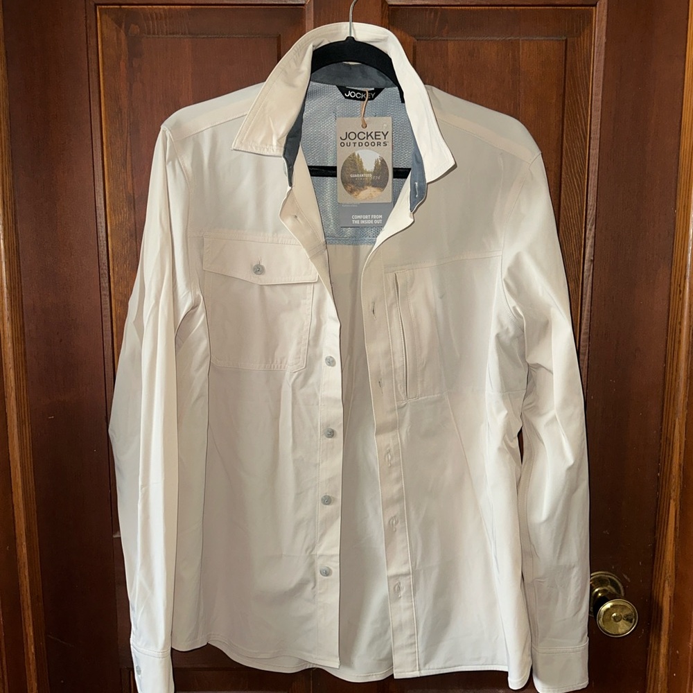 Jockey Men's Cream Button Up